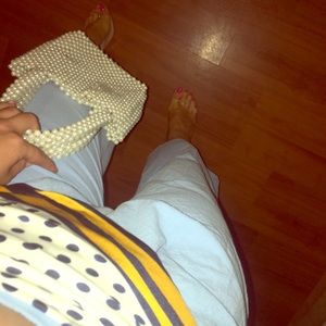 Two piece, baby blue summer set.